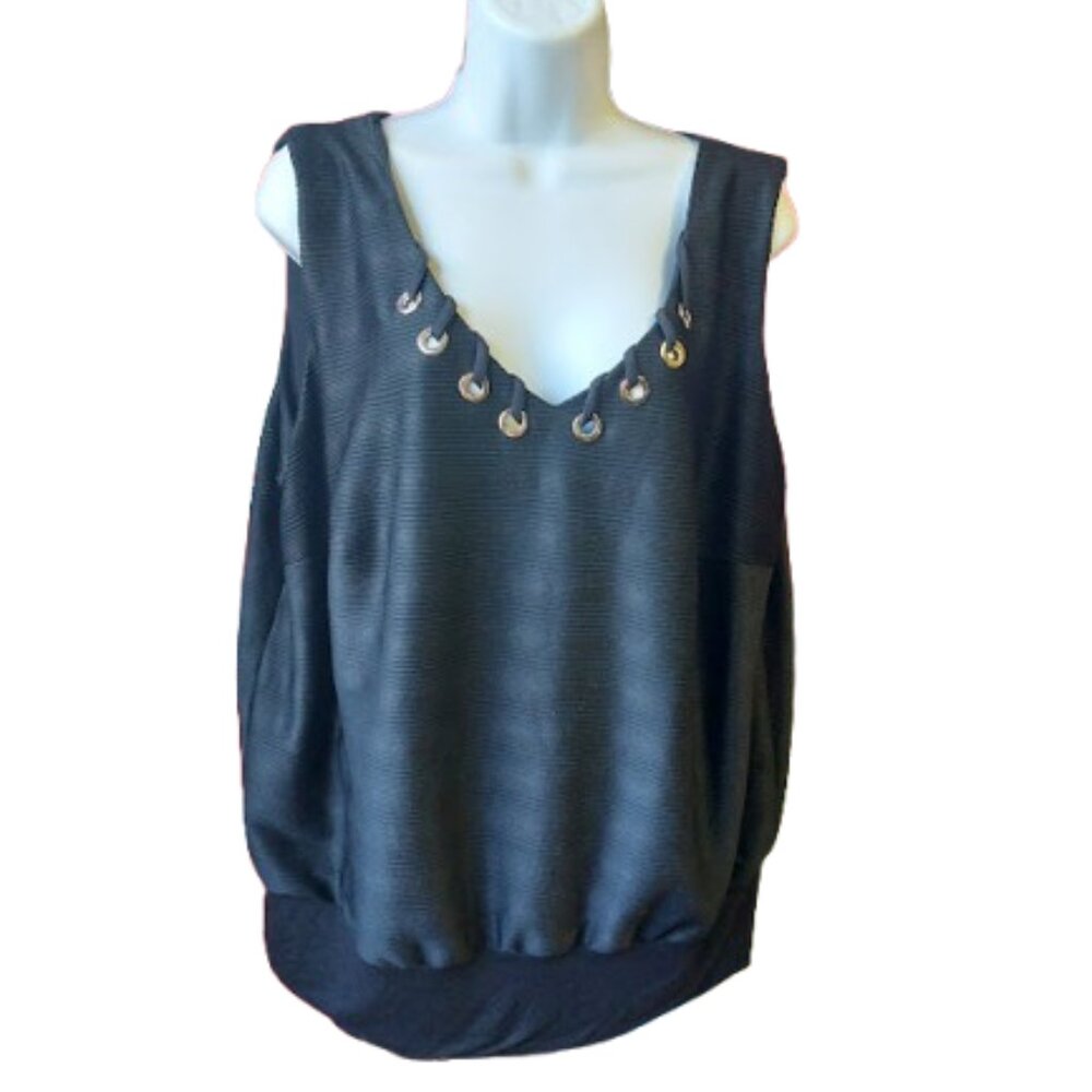 Black Sleeveless Top Size 1X